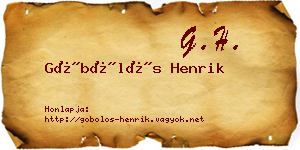 Göbölös Henrik névjegykártya